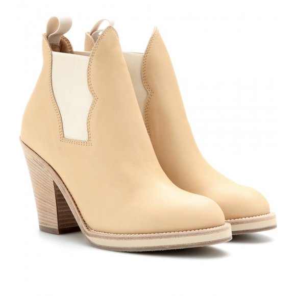 Acne Studios Natural Star Leather Ankle Boots 7 - Picture 1 of 11